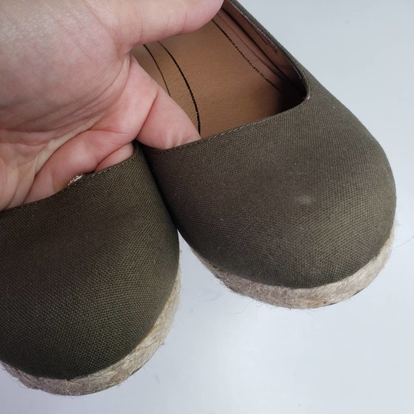 Vionic Coralina Slingback Wedge Heel Espadrille Shoes 10 Olive Green - Picture 3 of 9